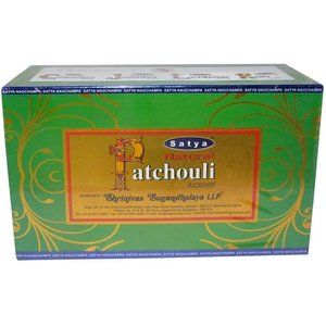 Natural Patchouli Incense Sticks - By Satya Nag Champa - Pack of 15 G X 12